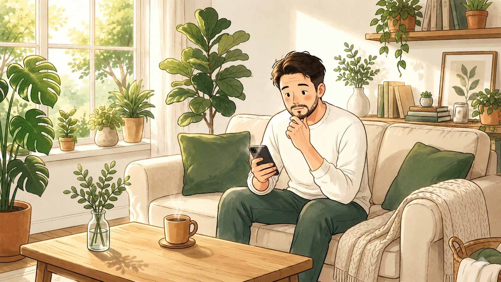 新NISAをどう使えばいいか迷っているパパのイラスト