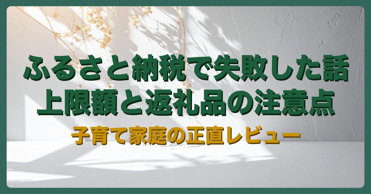楽天ふるさと納税で失敗した話｜上限額と返礼品の注意点のアイキャッチ