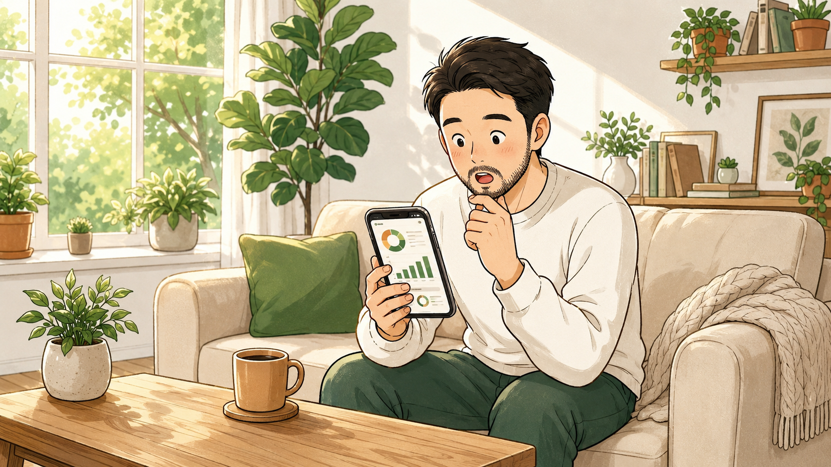 MoneyForwardアプリを初めて見て驚くパパ